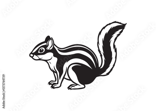 Chipmunk silhouette Vector