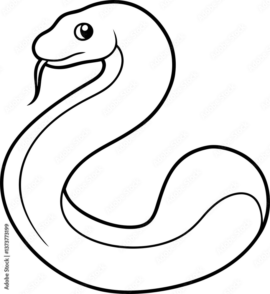 Fototapeta premium snake coloring pages white background