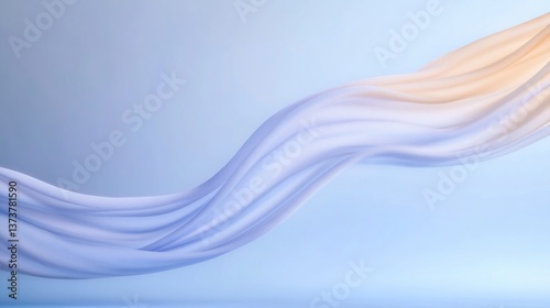 Flowing fabric in soft pastel colors creates serene and dynamic