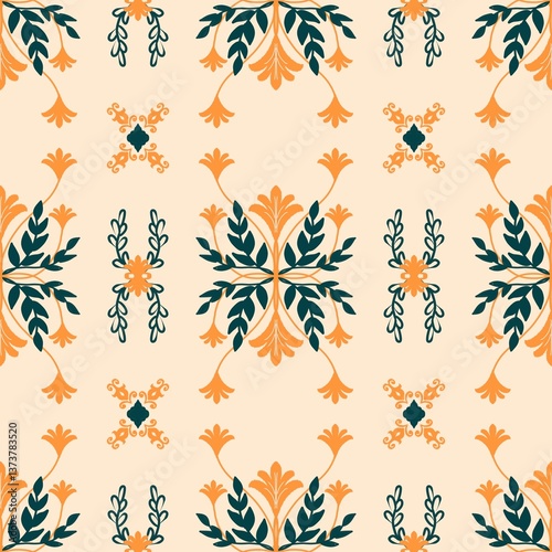 Wallpaper Mural Vintage Decorative  floral pattern Torontodigital.ca