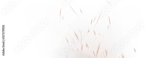 Burning hot sparks effect with embers burning ash and smoke flying in the air. Burning glowing particles. Flame of fire with sparks isolated on a black transparent background. Flame png.