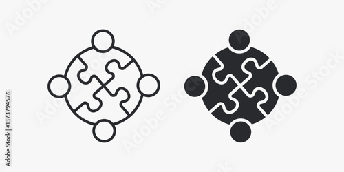 Collaboration icons. Vector illustration. Symbol of teamwork and collective effort.