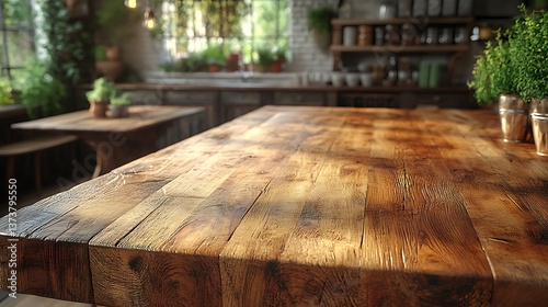 Rustic Kitchen Table Top View