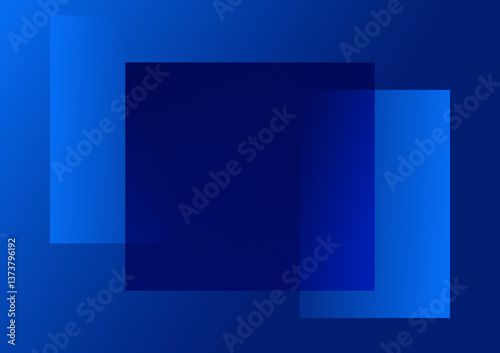 Abstract futuristic blue squares overlapped.