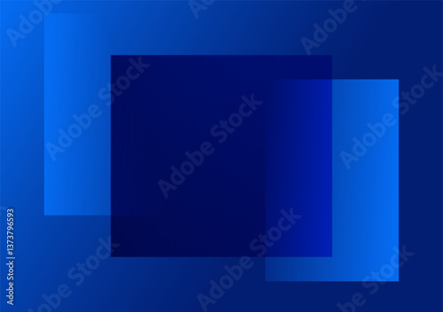 Abstract futuristic blue squares overlapped simple background.
