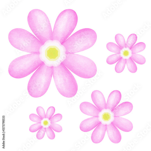 Flowers Pink and Yellow drawing.