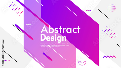 Modern background with geometry shapes. Gradient colorful lines with white backdrop. Vector illustration. Design for background, wallpaper, web. 