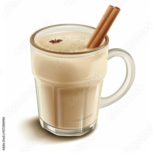 Wallpaper Mural Delightful horchata in a clear glass with cinnamon sticks, perfect for a refreshing moment Torontodigital.ca