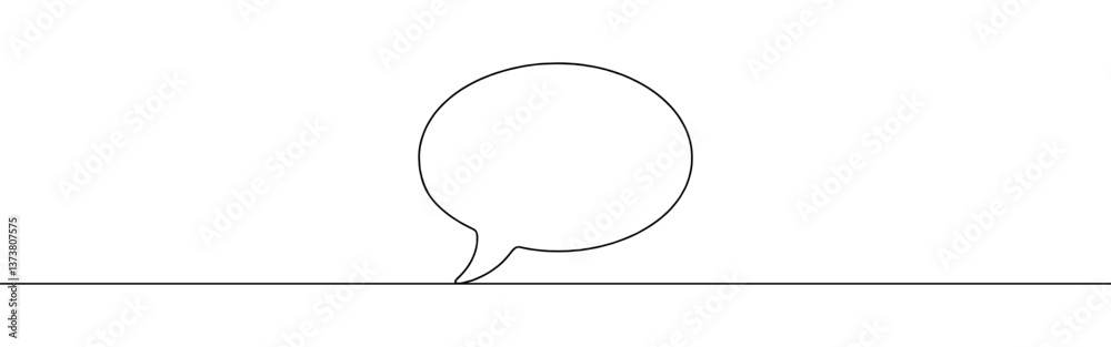 Speech bubble continuous one line drawing. Dialogue, chat sign in simple linear style. Vector illustration. Speech bubble continuous one line drawing. Dialogue, chat sign in simple linear style. Vector illustration.