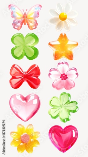 Obraz na płótnie 3D jelly shape element set w salonie