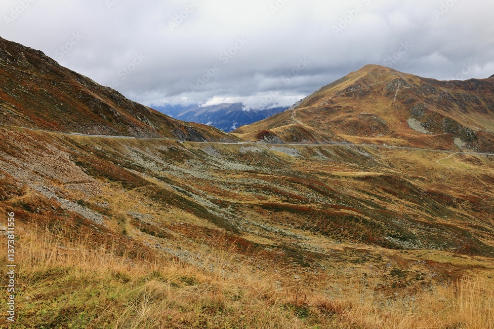 Obraz premium Mountainous Landscape with Winding Road
