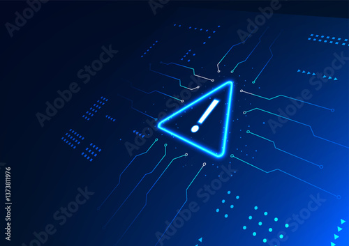 Alert technology The alert symbol and technology circuit indicate the software program error notification and protect the organization's business data.