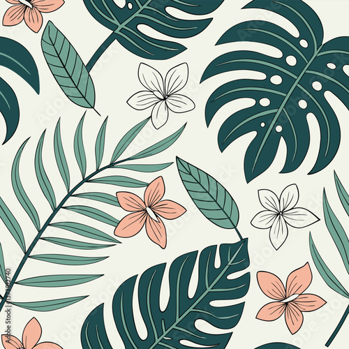 Seamless floral pattern design studio setting digital art minimalist environment top-down viewpoint