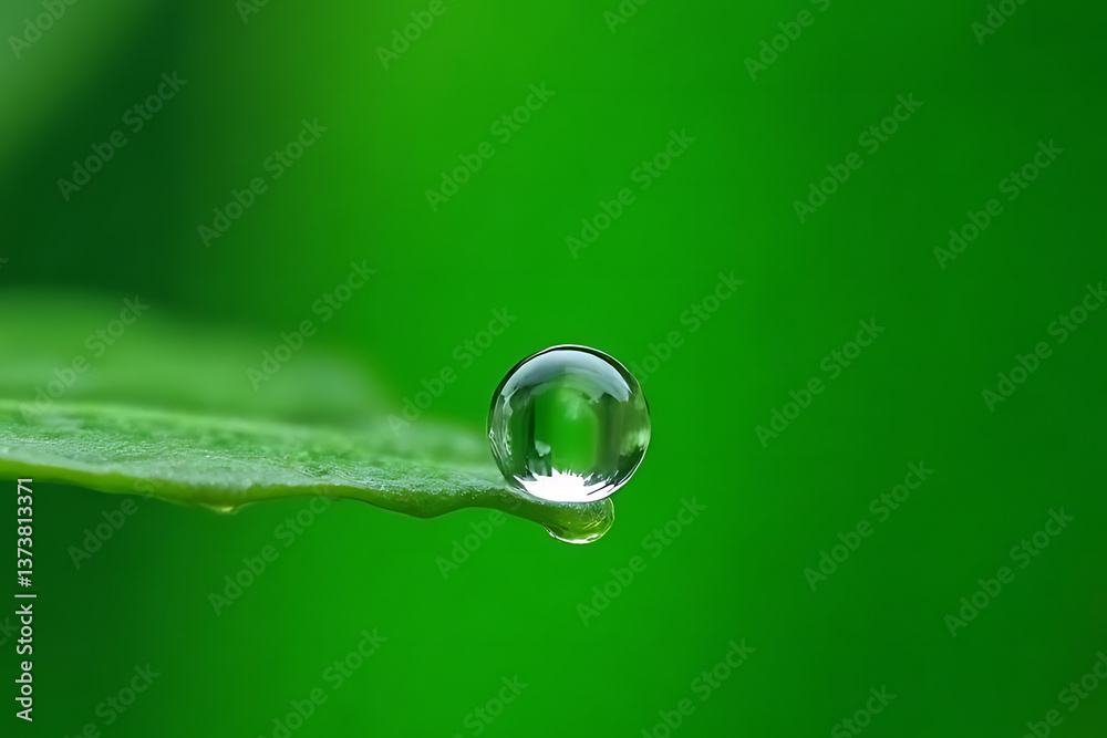 Droplet formation on leaf nature close-up green background macro photography water concept Droplet formation on leaf nature close-up green background macro photography water concept