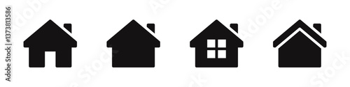 Home icons set. House, real estate symbol. Vector illustration.