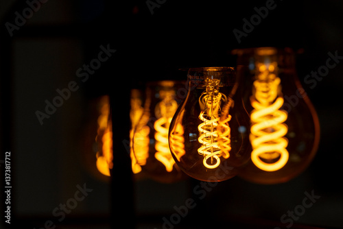 Fotografia Incandescent light bulb filament