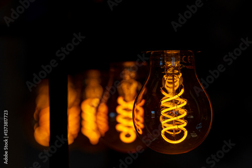 Fotografi Incandescent light bulb filament