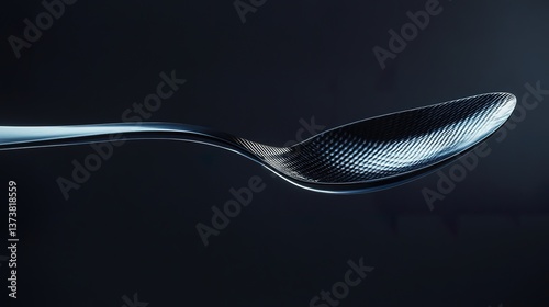 Sleek textured spoon with a mesmerizing surface against a dark background