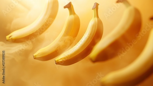 Chromatic yellow spectacle featuring ripe bananas in a visually striking gradient