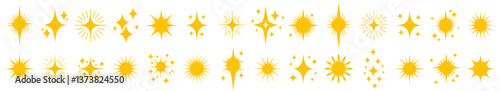 Star icon. Set of sparkles and starbursts symbols. Vector illustration.