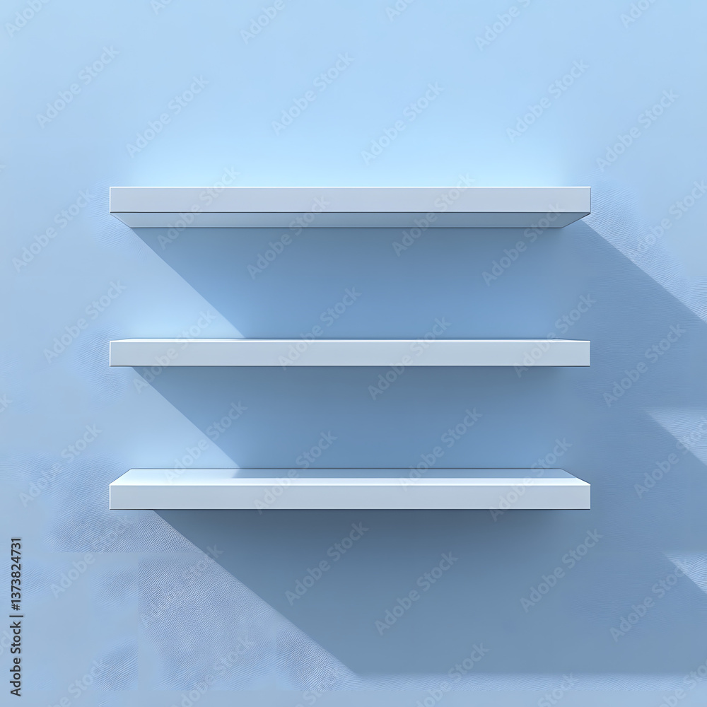 Empty 3D shelves on transparent background Empty 3D shelves on transparent background