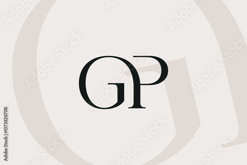 GP or PG letter logo icon design. Classic style luxury initials monogram.
