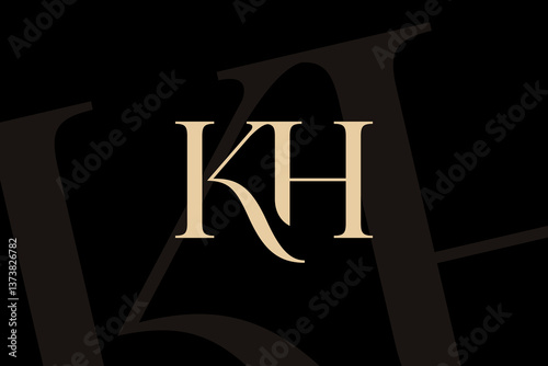 KH or HK letter logo icon design. Classic style luxury initials monogram.