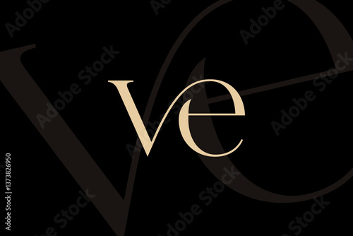 VE or EV letter logo icon design. Classic style luxury initials monogram.