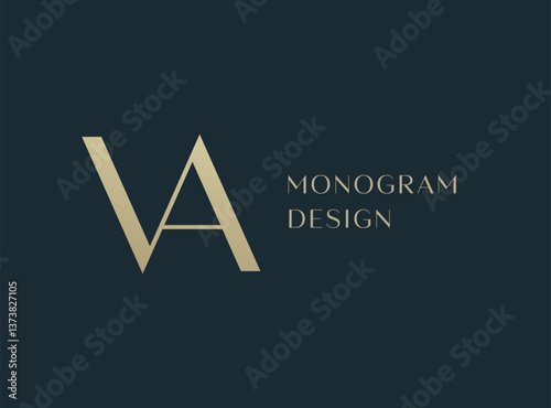 VA letter logo icon design. Classic style luxury initials monogram.