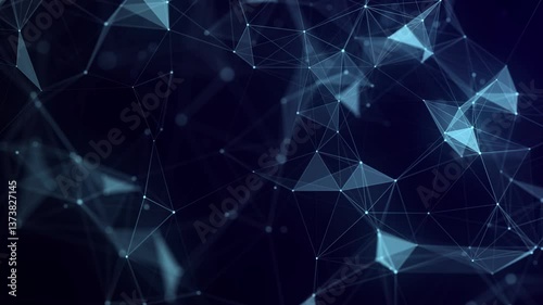 Blue network connection structure. Digital background with dots and lines. Big data visualization. 3D rendering.