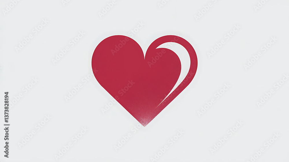 Simple textured heart graphic; romantic abstract design