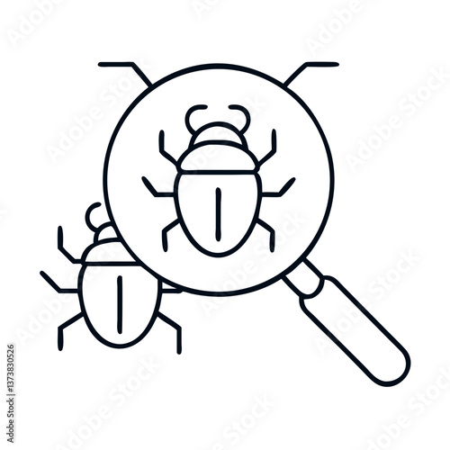 Bug Bounty Hunter Inspecting Insects with Magnifying Glass  