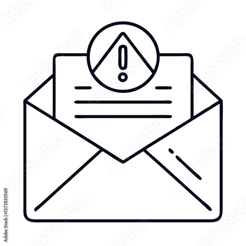 Email with Alert Icon Representing Spam Notification  