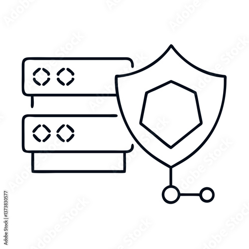 DNS Protection Icon Representing Security in Networking  