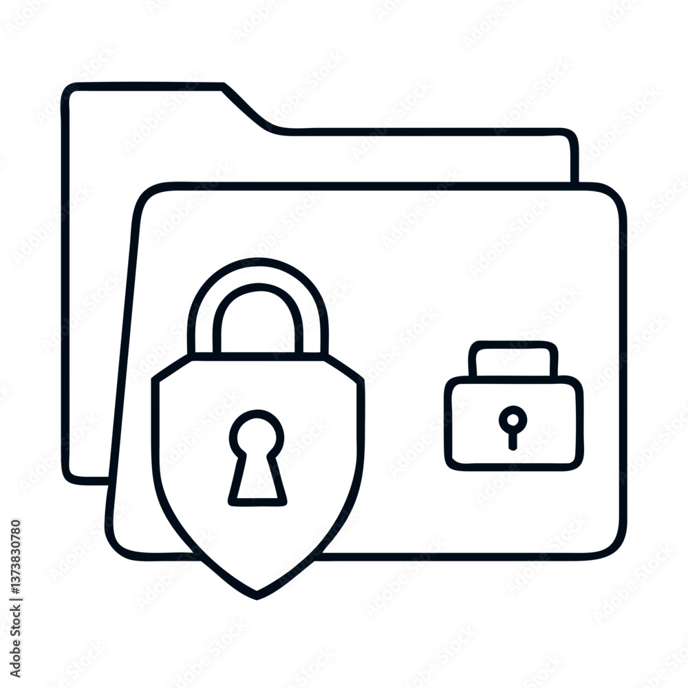 Secure Folder Icon with Lock and Unlock Symbols on Transparent Background Secure Folder Icon with Lock and Unlock Symbols on Transparent Background