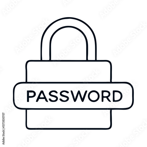 password padlock icon on transparent background  