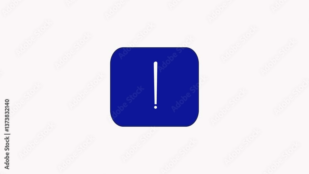 Animation of a danger icon on transparent purple box with white background. Animation of a danger icon on transparent purple box with white background.