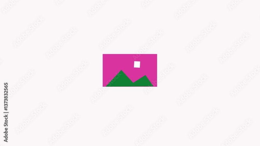 Green mountain with sun animated stock video. Green mountain with sun animated stock video.