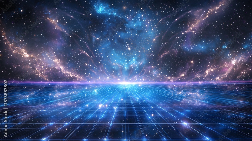 A blue and purple sky with a large number of stars