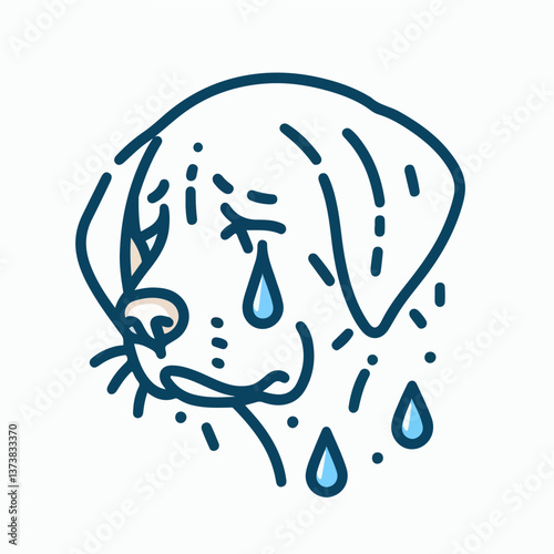 Sad Puppy Tears: A poignant illustration captures the melancholy of a puppy, tears streaming down its face, conveying raw emotion and vulnerability.