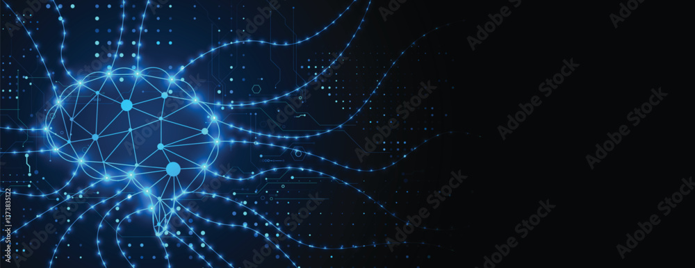 Artificial Intelligence brain concept. Abstract technology background