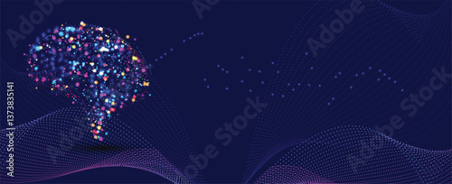 Artificial Intelligence brain concept. Abstract technology background
