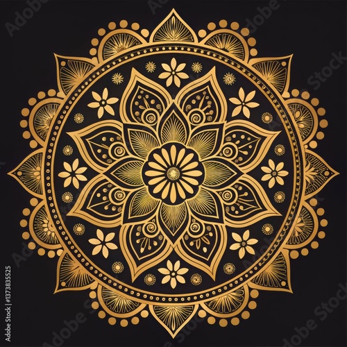 Golden Pattern – Luxury Oriental Filipino Style, beautifully crafted mandala design with intricate patterns and golden accents, symbolizes peace and harmony.