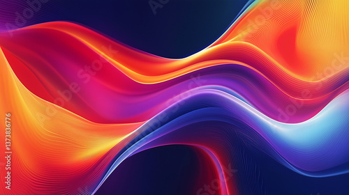 Abstract modern poster design with smooth waves