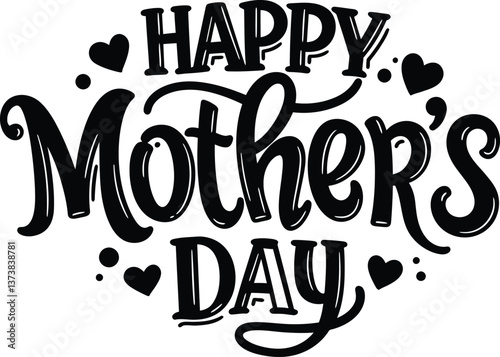Happy Mother's Day text vector design.