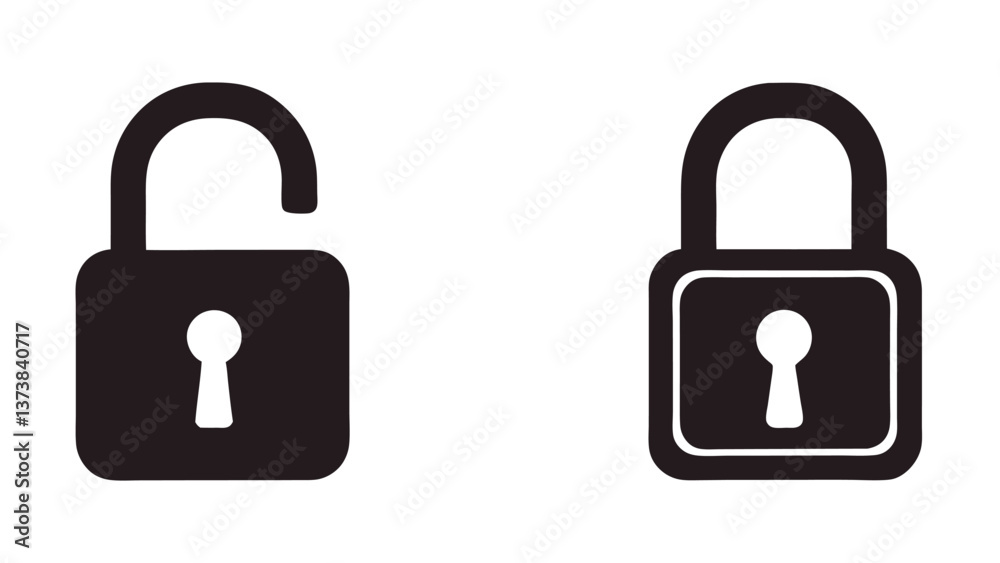 Open and Closed Padlock Icons – High-Quality Security and Access Control Symbol for Digital and Privacy Concepts Open and Closed Padlock Icons – High-Quality Security and Access Control Symbol for Digital and Privacy Concepts