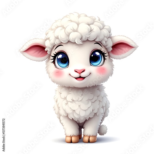 funny sheep with a flower in his mouth