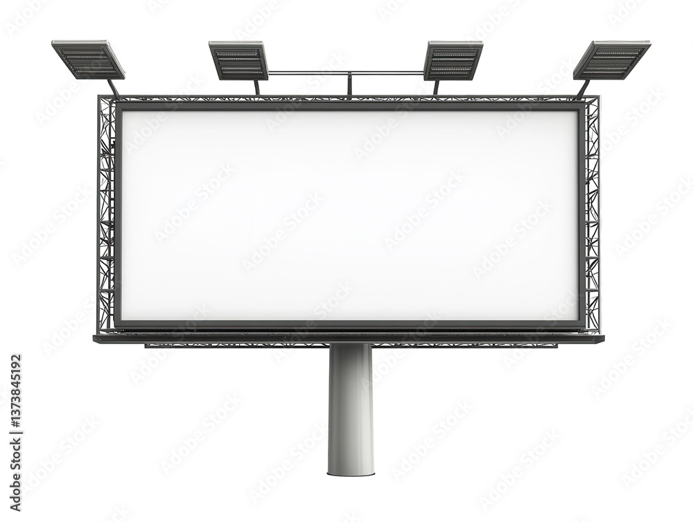 Fototapeta premium A realistic street billboard mockup with a clean design. transparent PNG