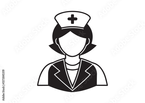 Nurse silhouette Black Vector