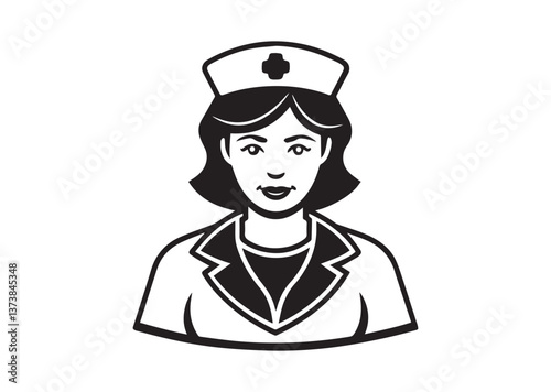 Nurse silhouette Black Vector